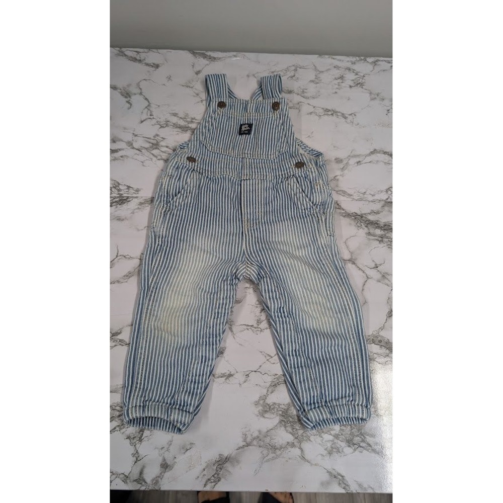 Baby b'gosh Striped Denim Overalls - Infant Size 18M - Kids Clothes